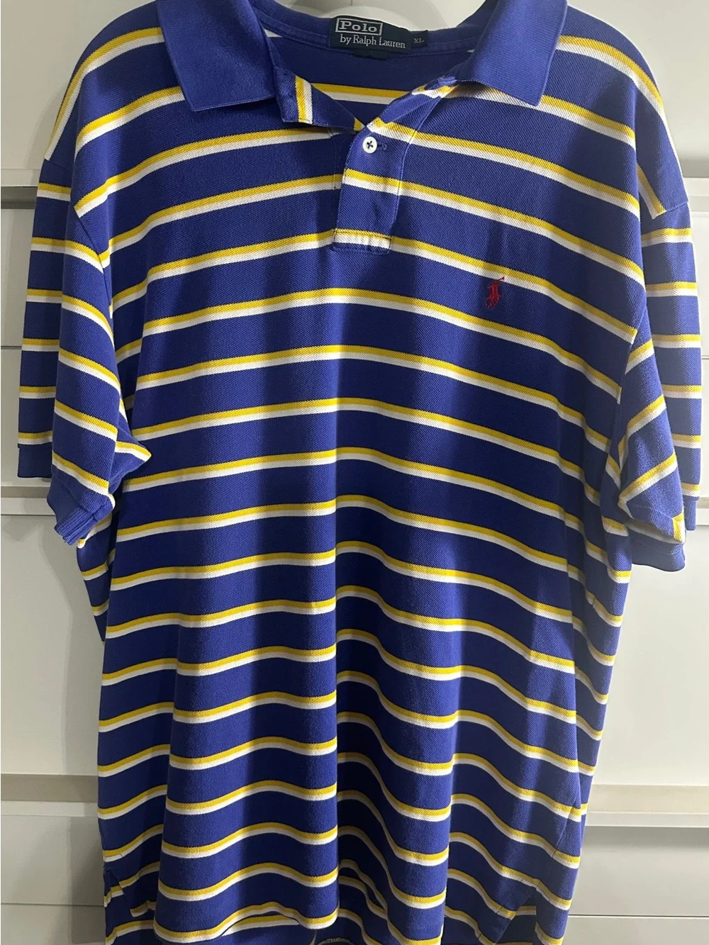 Polo by Ralph Lauren Blue, Yellow & White Striped Polo Shirt